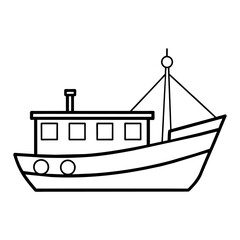 fishing boat icon vector art illustration (43)