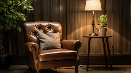 cozy brown leather chair
