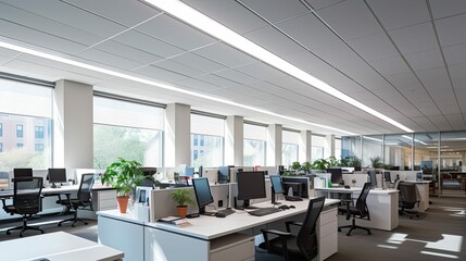 Fototapeta na wymiar efficiency modern office lighting