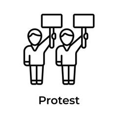 Person holding placard showing concept icon of protest
