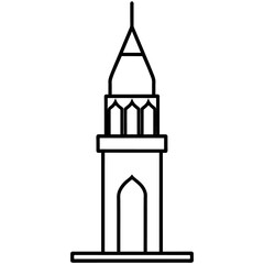 Obraz premium modern mosque tower, stylish modern mosque, (6)