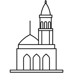 Obraz premium modern mosque tower, stylish modern mosque, (19)