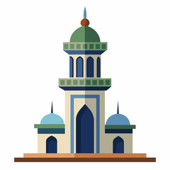 modern mosque tower, stylish modern mosque, solid white color background (14)