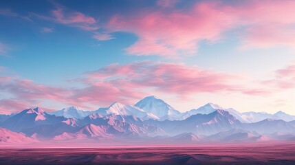 view pink mountains