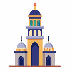 modern mosque tower, stylish modern mosque, solid white color background (21)