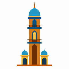 modern mosque tower, stylish modern mosque, solid white color background (18)
