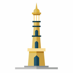 modern mosque tower, stylish modern mosque, solid white color background (22)
