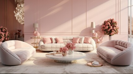 minimalist pink lounge