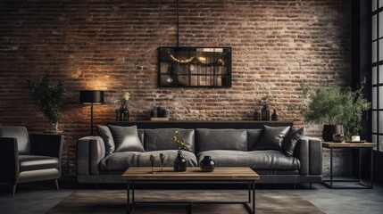 luxurious blurred modern brick interior
