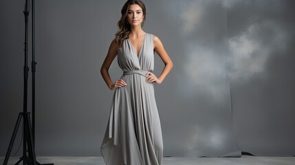 Fototapeta premium neutral gray studio backdrop