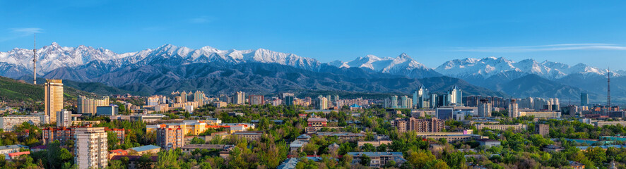  View from a quadrocopter on the central part of the Kazakh city of Almaty