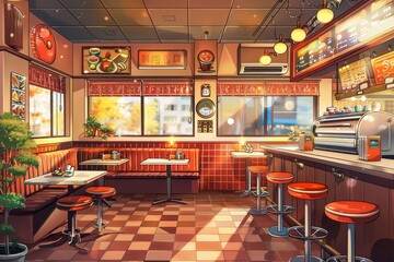 Cafe Background. Anime Cafe Background 2d