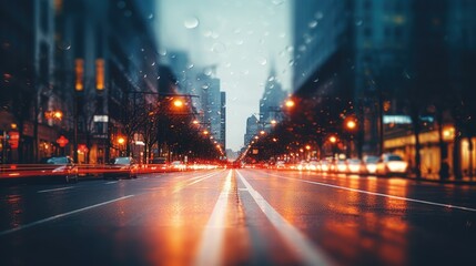 city background blurred lights