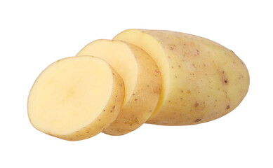 young potatoes and sliced isolated, transparent PNG,  PNG format