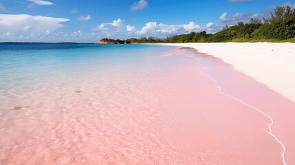 water pink sand beach