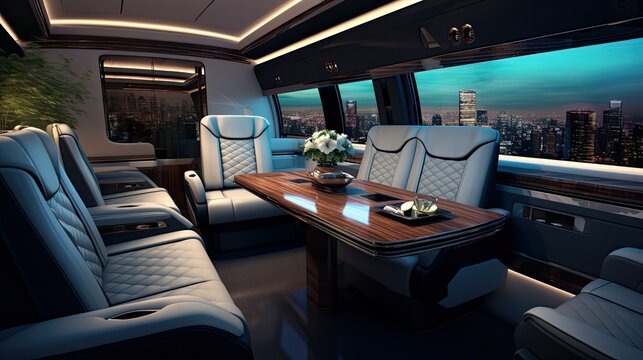 spacious limo interior