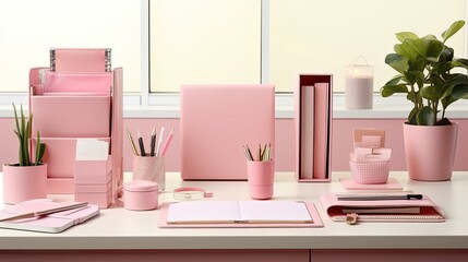 sticky office pink