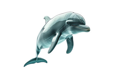 Playful Dolphin Aquatic Animal isolated on Transparent background.