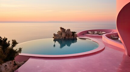 sea swimming pool pink