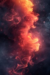 abstract smoke background with red and orange colors