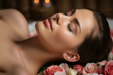 Soothing Spa beauty oil services. Nature relax. Generate Ai