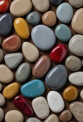 colored river stones