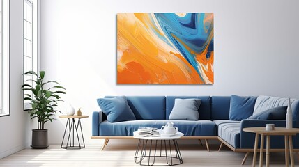 vibrant orange and blue abstract