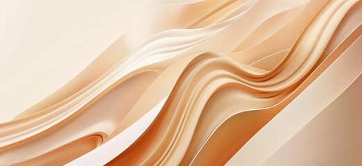 An exquisite image of golden satin fabric in a flowing wave pattern that conveys opulence and high-end style