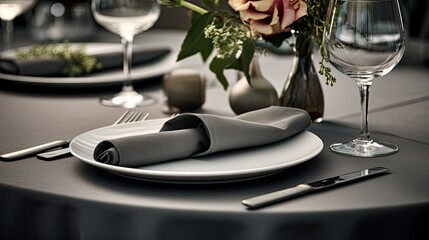 arranged dark grey linen