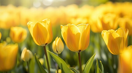 spring tulips yellow