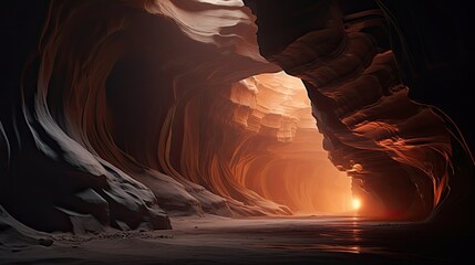 shadows blurred cavern interior