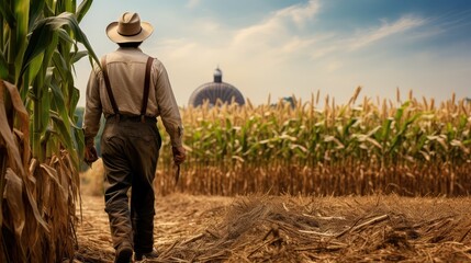 farmer land corn background