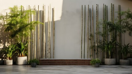outdoor bamboo border