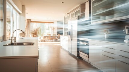 kitchen blurred interior of a home