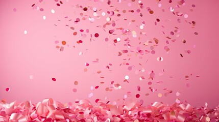 scene pink background confetti