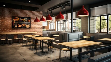 counter fast food restaurant interior © vectorwin