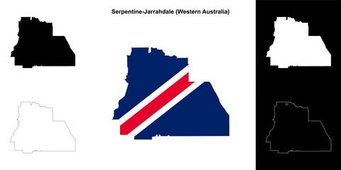 Serpentine-Jarrahdale (Western Australia) outline map set