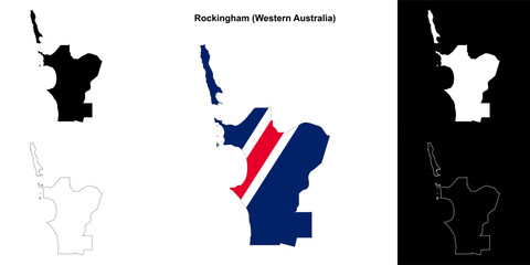 Rockingham (Western Australia) outline map set