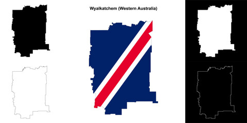 Wyalkatchem (Western Australia) outline map set