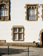 detail of the windows of the Casa dos Coimbras in Braga, Portugal