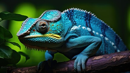 Fototapeta premium mesmerizing blue chameleon