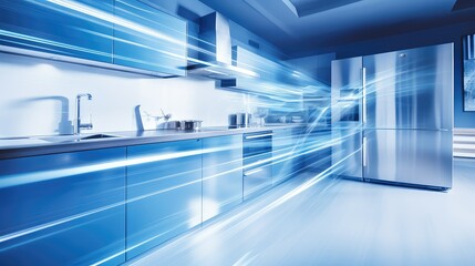 Fototapeta premium modern blurred blue home interior