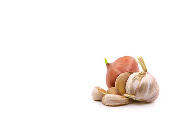 garlic isolated on white