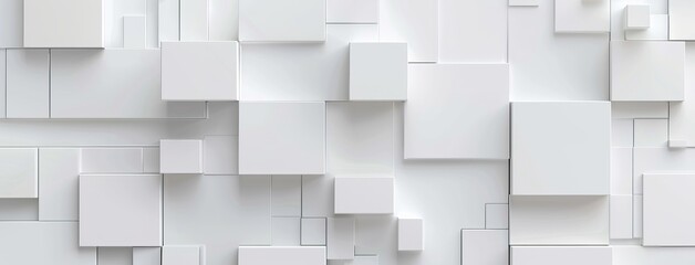 White 3D geometric pattern creates a luxurious, modern wall sculpture effect with architectural depth