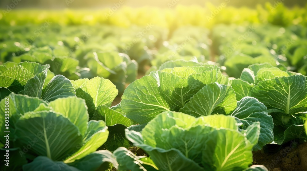 Canvas Prints rows plant cabbage vegetable