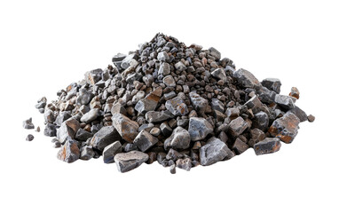Aggregate Pile, Stack of Aggregates isolated on Transparent background.