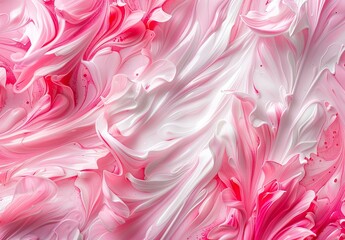 This image features a swirling mass of pink and white, creating an organic and fluid abstract pattern