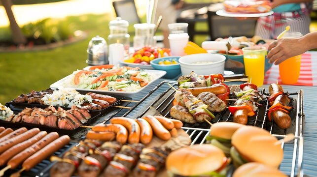 Laid-Back Summer BBQ Party with Friends and Family Enjoying Grilled Delights