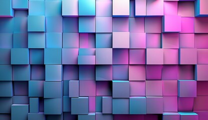 3d rendering of background with blue and purple squares. 
