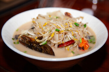 View of the seafood stew